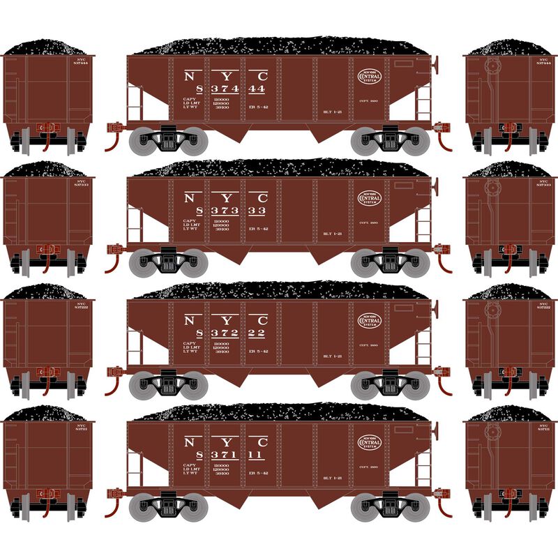 Roundhouse HO 34' Ribbed Hopper, NYC #1 (4) - RND1026