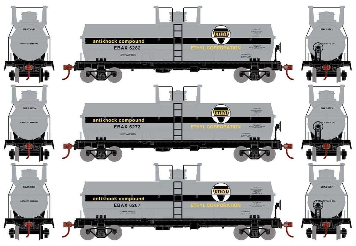 Roundhouse HO Chemical Tank, EBAX (3) - RND1121
