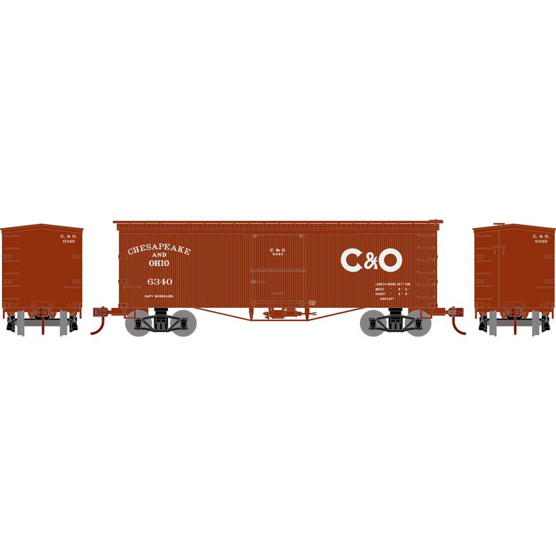 Roundhouse HO 36' Old Time Wood Box, C&O #6340 - RND1165