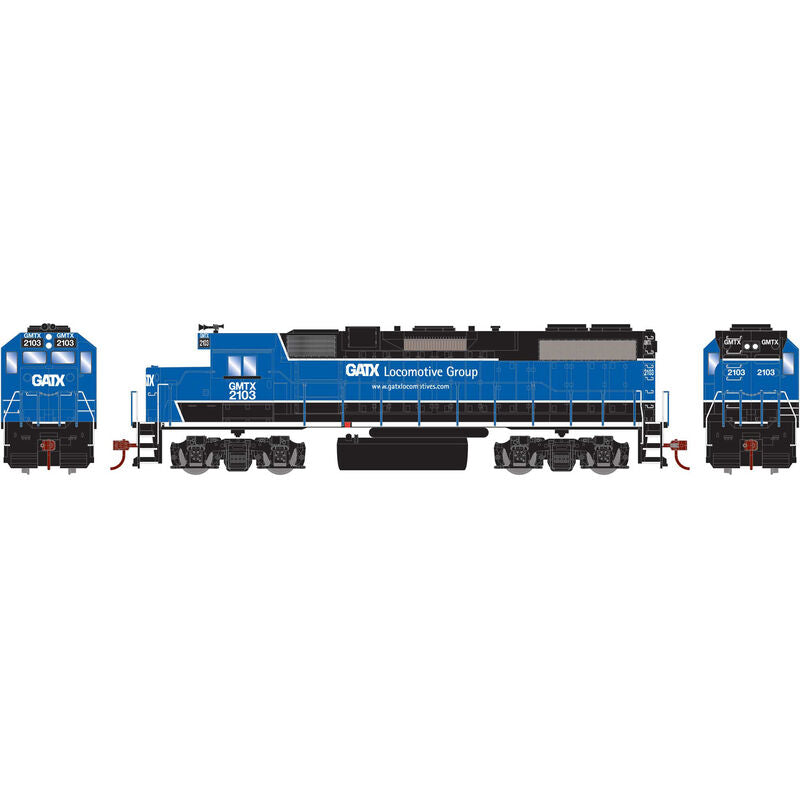 Roundhouse HO GP38-2 w/DCC Decoder, GATX/Black and Blue #2103 - RND12624