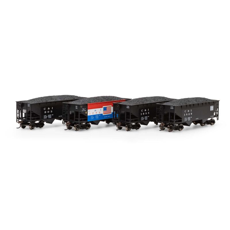 Roundhouse HO 34' 2-Bay Offset Open Hopper, C&I #1 (4) - RND1283