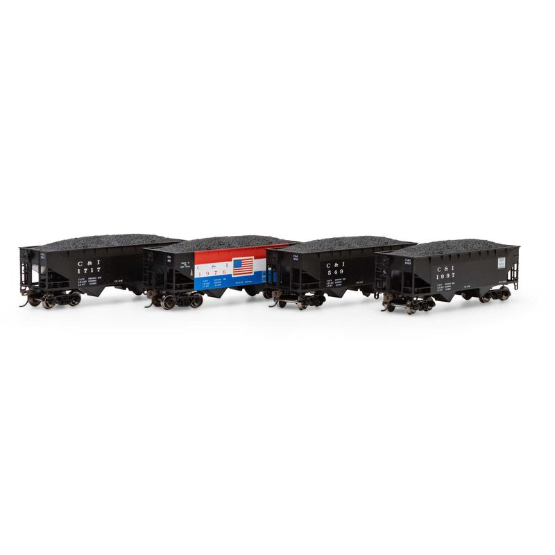 Roundhouse HO 34' 2-Bay Offset Open Hopper, C&I #2 (4) - RND1284