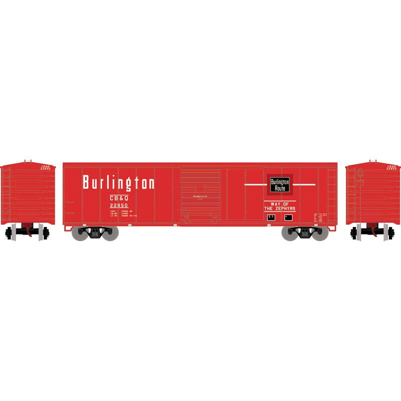 Roundhouse HO 50' PS-1 Single Sliding Door Box, Chicago Burlington & Qunicy (CB&Q) #22850