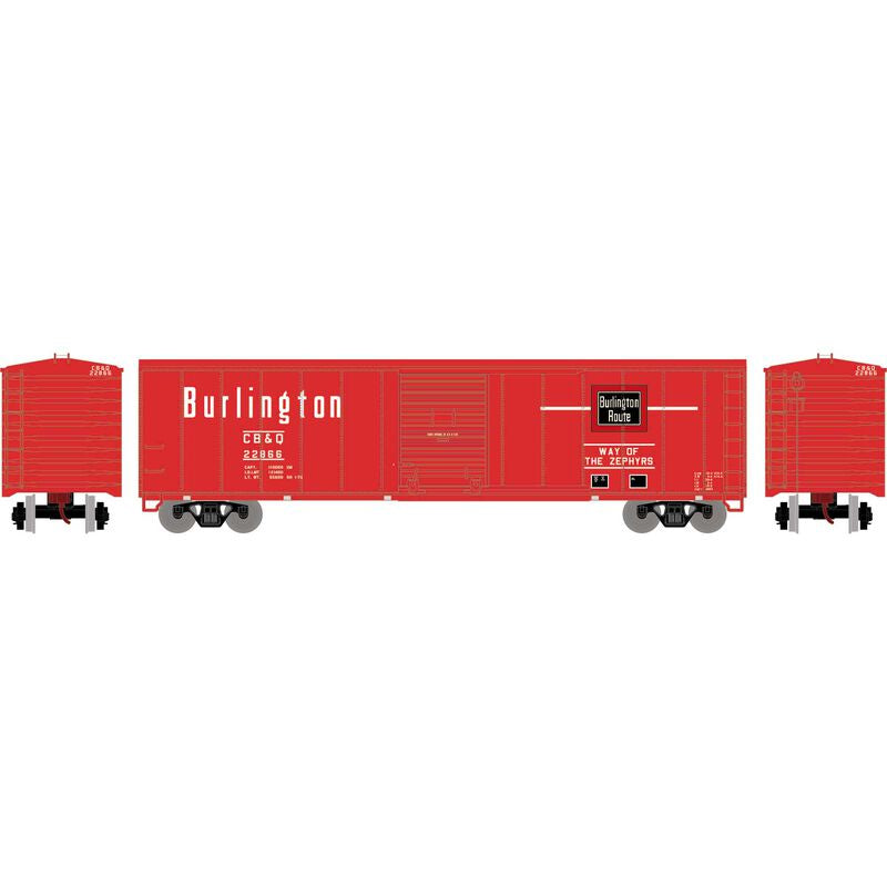 Roundhouse HO 50' PS-1 Single Sliding Door Box, Chicago Burlington & Qunicy (CB&Q) #22866