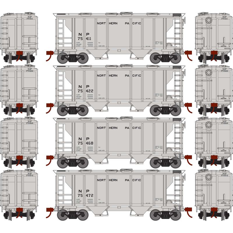 Roundhouse HO PS-2 2003 2-Bay Covered Hopper, NP (4) - RND2420