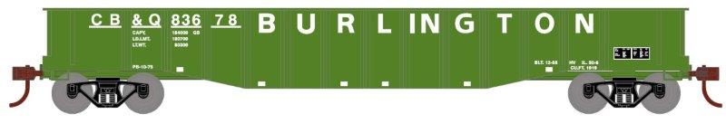 Roundhouse HO 50' Gondola, CB&Q/Green #83644 - RND82082