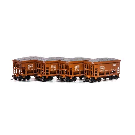 Roundhouse HO 24' Ribbed Ore Car w/Load, B&LE #3 (4) - RND87129