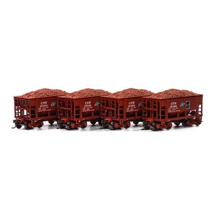 Roundhouse HO 24' Ribbed Ore Car w/Load, C&NW #1 (4) - RND87162
