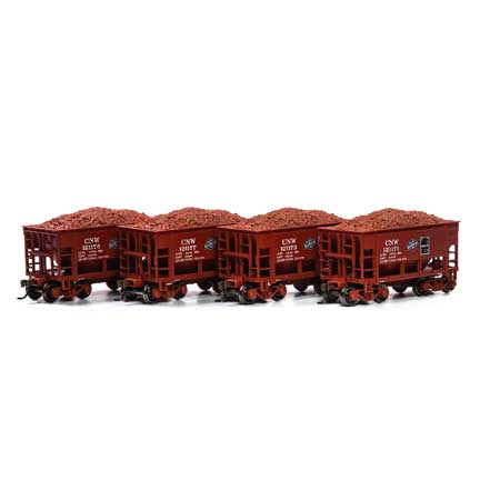 Roundhouse HO 24' Ribbed Ore Car w/Load, C&NW #2 (4) - RND87163