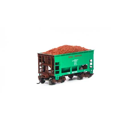Roundhouse HO 24' Ribbed Ore Car w/Load, GN/Green #92705 - RND87201
