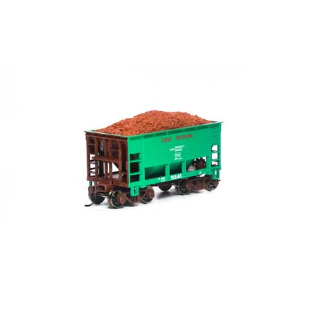 Roundhouse HO 24' Ribbed Ore Car w/Load, GN/Green #91846 - RND87202