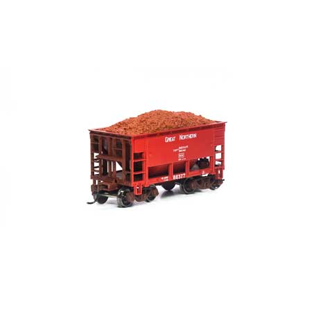 Roundhouse HO 24' Ribbed Ore Car w/Load, GN/ Red #86377 - RND87204
