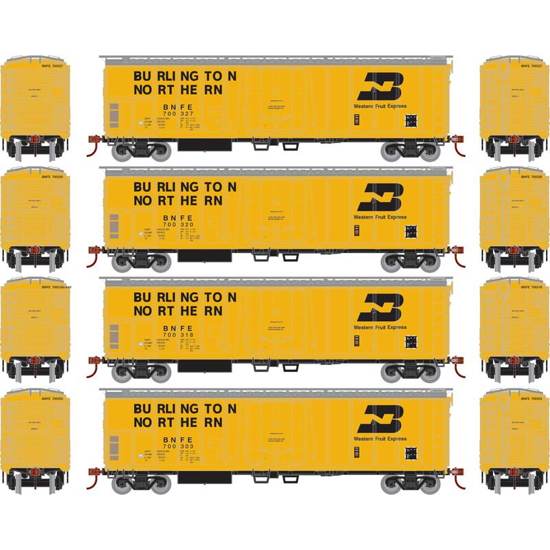 Roundhouse HO 50' Ex-Post Mechanical Reefer, BNFE (4) - RND87984
