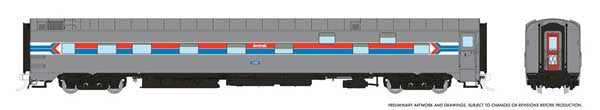 Rapido Trains HO Duplex Sleeper - Ready to Run - Super Continental Line(TM) -- Amtrak #2402 (Phase 1, silver, red, blue, white, Arrow Logo)
