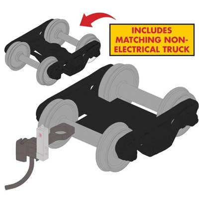 Rapido Bits: Rapido Trains HO Track-Powered EOT Flasher + Trucks: Red + 36 inch wheels