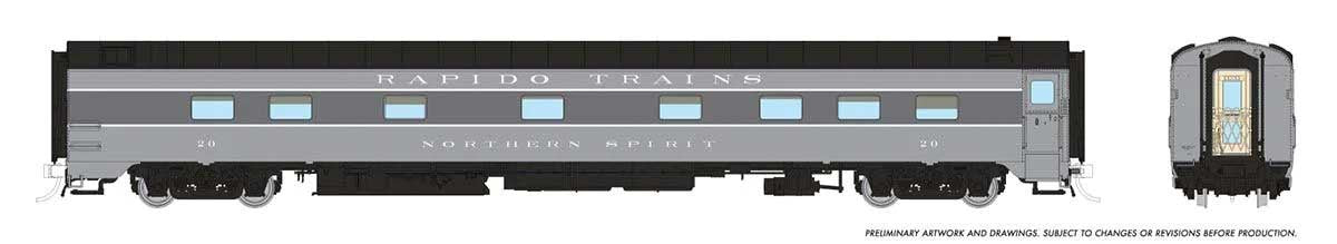 Rapido Trains HO 10-5 Sleeper - Ready to Run - Super Continental Line(TM) -- Rapido Anniversary "Northern Spirit" (2-Tone Gray)