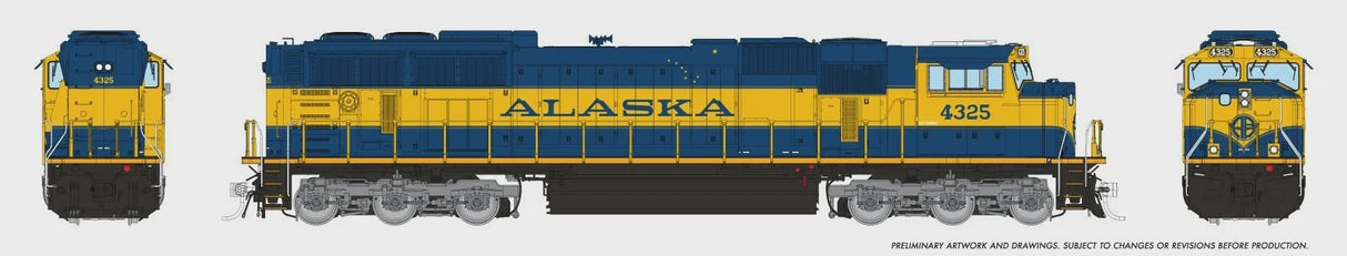 Rapido HO EMD SD70MAC w/Flared Radiators - Sound and DCC -- Alaska Railroad #4318 (blue, yellow)