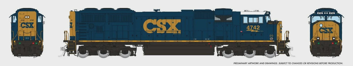 Rapido N EMD SD70AC w/Flared Radiators - Sound and DCC -- CSX #4725 (YN3c, blue, yellow, Website Under Logo)