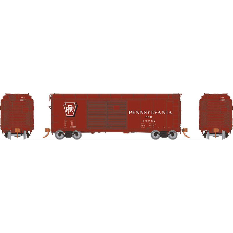 Rapido Trains RPI123010 HO X31A Boxcar Double Door, PRR Shadow (6) - RPI123010