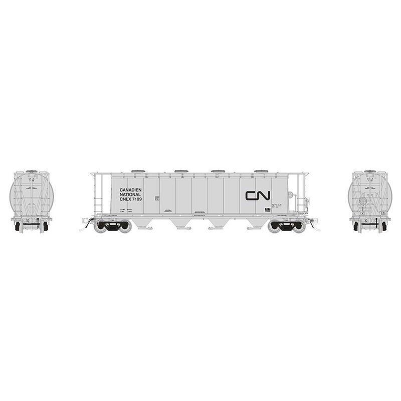 Rapido Trains HO NSC 3800 Covered Hopper CN CNLX Grey - RPI127025A