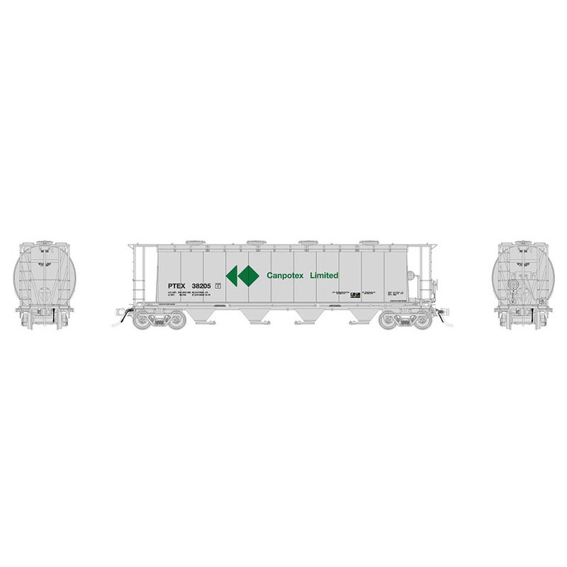 Rapido Trains HO NSC 3800 Covered Hopper PTEX Grey - RPI127032A