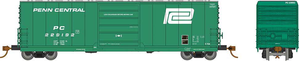 Rapido Trains Evans X72A Boxcar - Ready to Run -- Penn Central (Jade Green, white, Large Logo) - RPI139001A