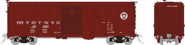 Rapido Trains USRA Single-Sheathed Wood Boxcar - Ready to Run -- Pennsylvania Railroad (Tuscan, Circle Keystone, Youngstown Doors) - RPI142011A