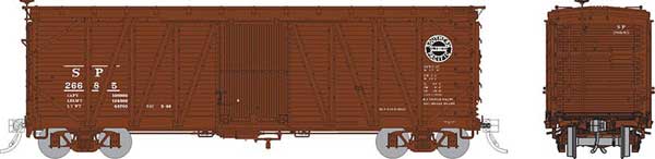 Rapido Trains USRA Single-Sheathed Wood Boxcar - Ready to Run -- Southern Pacific (Boxcar Red, black, Lines Logo) - RPI142015A