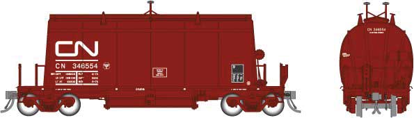 Rapido Trains Long Barrel Ore Hopper - Ready to Run -Random # from set 2- Canadian National (mineral brown, noodle logo)