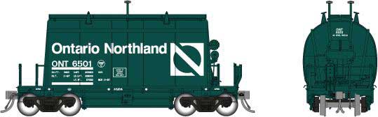 Rapido Trains RPI143006 Short Barrel Ore Hopper - Ready to Run -- Ontario Northland (Progressive Green, white) - RPI143006
