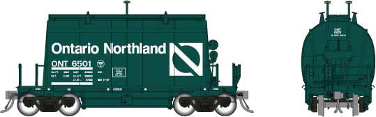 Rapido Trains RPI143007 Short Barrel Ore Hopper - Ready to Run -- Ontario Northland (Progressive Green, white) - RPI143007