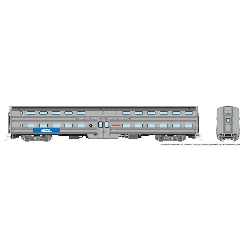 Rapido Trains HO Budd Gallery Bi-Level Commuter Coach - Ready to Run -- Metra Unnumbered (Burlington Lettering)