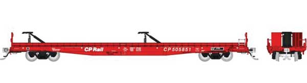 Marine Industries Piggyback Flatcar - Ready to Run -- Canadian Pacific #2 (Action Red)