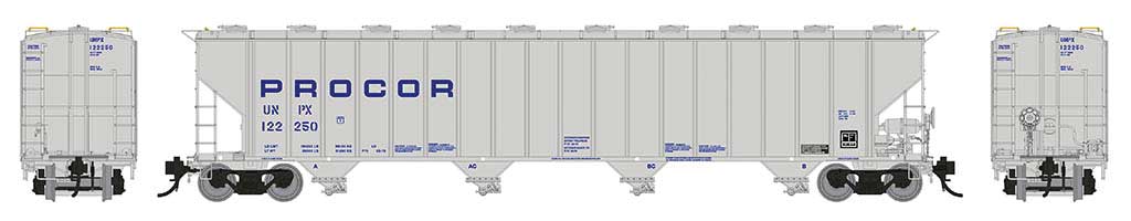 Rapido Trains HO Procor 5820 Covered Hopper UNPX Blue Stencil - RPI157001A