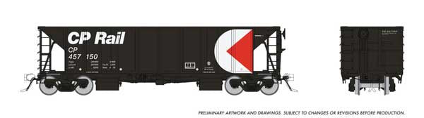 Rapido Trains HO NSC Ballast Hopper 6-Pack - Ready to Run -- Canadian Pacific Set #2 (black, white, red, Multimark)