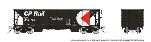 Rapido Trains HO NSC Ballast Hopper 6-Pack - Ready to Run -- Canadian Pacific Set #2 (black, white, red, Multimark, Branchline Program)