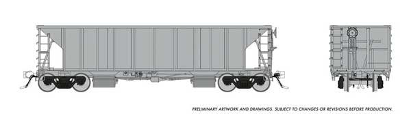 Rapido Trains HO NSC Ballast Hopper - Ready to Run -- Painted, Unlettered (silver)
