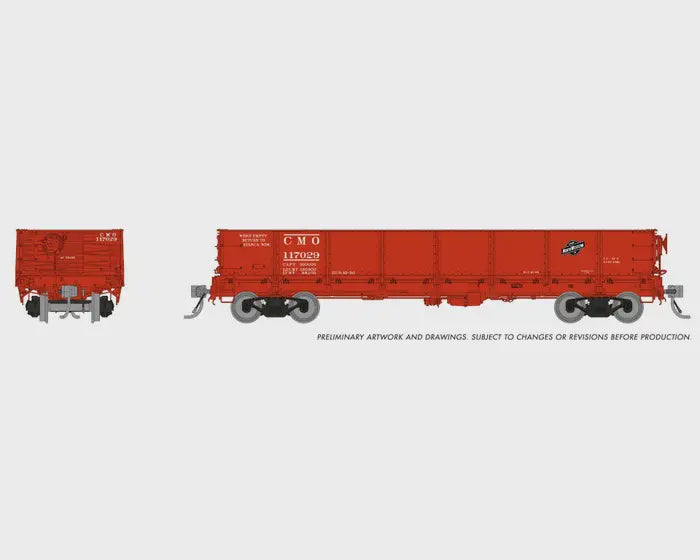Rapido Trains HO 40' Drop-Bottom Gondola - Ready to Run – Chicago & North Western CMO Random from Set #1 (Boxcar Red, black)