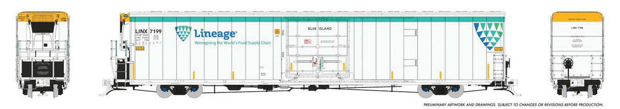 Rapido HO Greenbrier 72' IL 7780 Mechanical Reefer - Ready to Run -- Lineage #7199 Blue Island (white, green, blue)