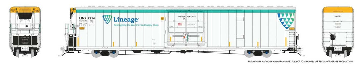 Rapido HO Greenbrier 72' IL 7780 Mechanical Reefer - Ready to Run -- Lineage #7214 Jasper-Alberta CA (white, green, blue)