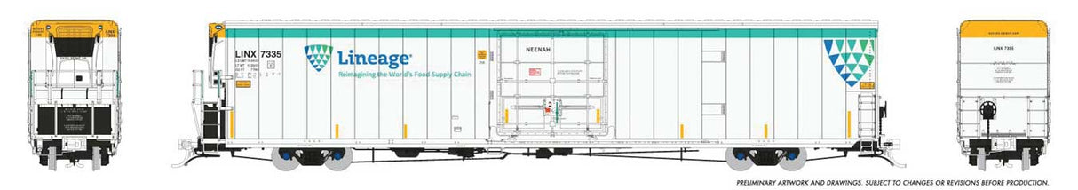 Rapido HO Greenbrier 72' IL 7780 Mechanical Reefer - With Sound - Ready to Run -- Lineage #7335 Neenah (white, green, blue)