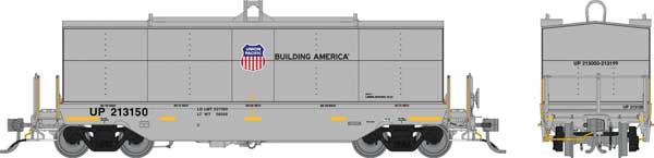 Rapido Trains HO Greenbrier Transverse Coil Car 6-Pack - Ready to Run -- Union Pacific Set #1 (gray, Building America Logo)