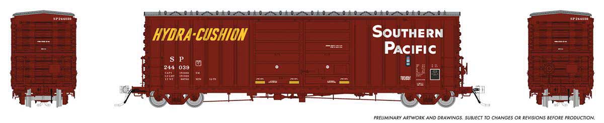 Pacific Car & Foundry B-70-69/71/75 Boxcar - Ready to Run -- Southern Pacific #2 (Boxcar Red, white, yellow)