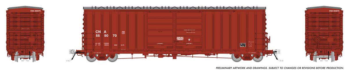 Pacific Car & Foundry B-70-69/71/75 Boxcar - Ready to Run -- Canadian National #1 (Boxcar Red, No Logo)