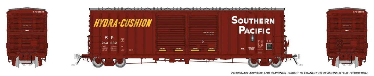 Rapido Trains HO Pacific Car & Foundry B-70-71 Boxcar - Ready to Run -- Southern Pacific (Boxcar Red, white, yellow)(Random Road # from set 3)