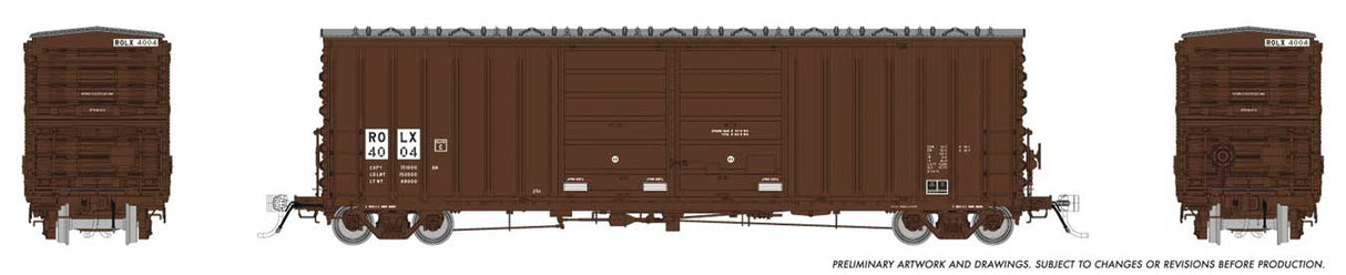 Rapido Trains HO Pacific Car & Foundry B-70-75 Boxcar - Ready to Run -- Railroad of Lies ROLX #4004 (Boxcar Red, white)