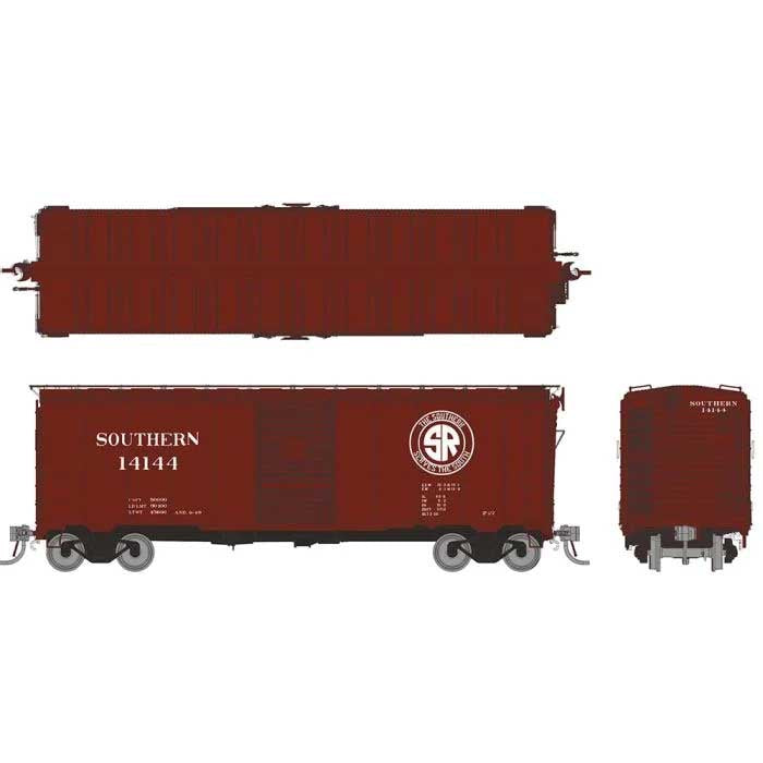 Rapido Trains HO 1937 AAR 40' Boxcar w/Square Corner - Ready to Run -- Southern Railway (Boxcar Red, SR Logo) (Random Road #)