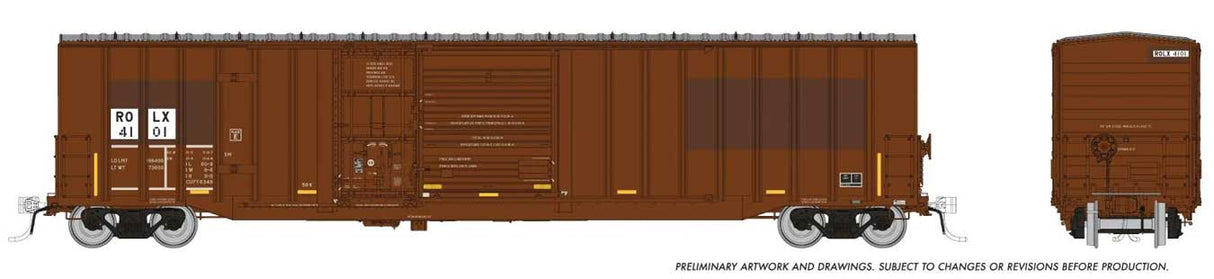 Rapido HO Trenton Works 6348 Boxcar - Ready to Run -- Railroad Of Lies ROLX #4109 (Relettered, Boxcar Red, yellow conspicuity marks)