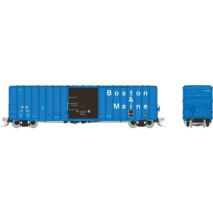 Rapido Trains HO Pacific Car & Foundry 5241 Cubic Foot 50' Boxcar - Ready to Run -- Boston & Maine (As-Delivered, blue, black, Billboard Lettering)
