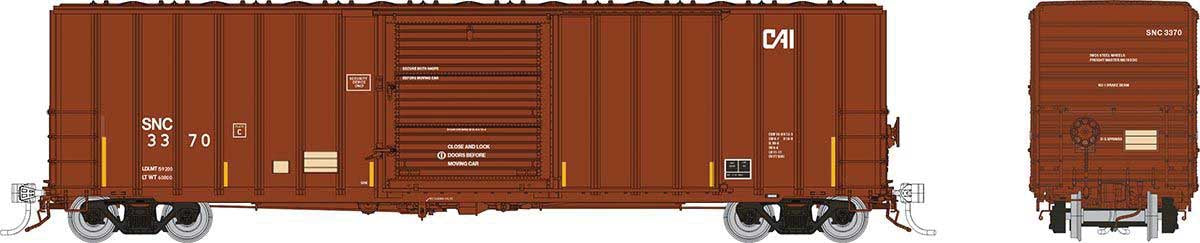 Rapido Trains HO Pacific Car & Foundry 5241 Cubic Foot 50' Boxcar - Ready to Run -- Seattle & North Coast SNC (Boxcar Red, white) (Random Road #)
